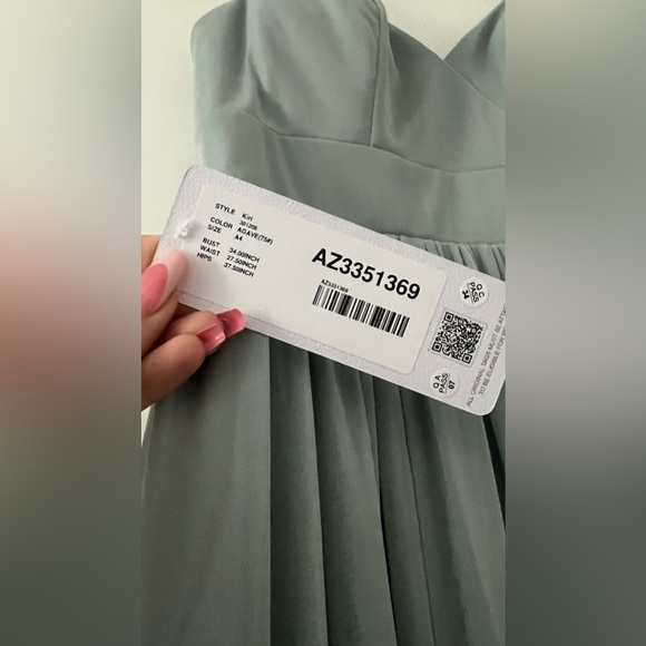 NWT Azazie AGAVE Kiri Dress Bridesmaid - Picture 2 of 3